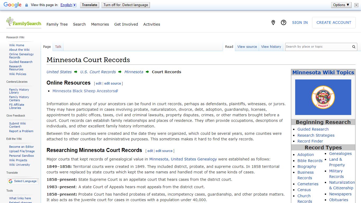 Minnesota Court Records • FamilySearch